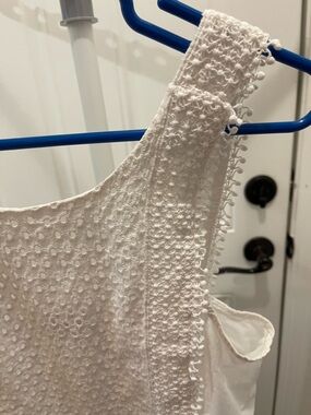 White Eyelet Crochet Tank Top